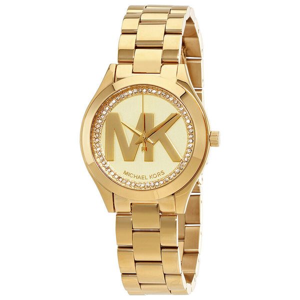 Michael Kors Mini Slim Runway Ladies Gold Tone Watch MK3477 - The Watches Men & CO
