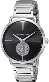 Michael Kors Portia Black Dial Stainless Steel Ladies Watch MK3638