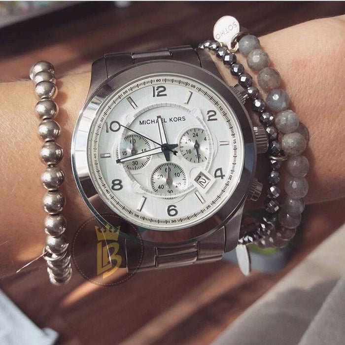 Michael Kors Runway Chronograph Silver Men s Watch MK8086 The Watches Men CO