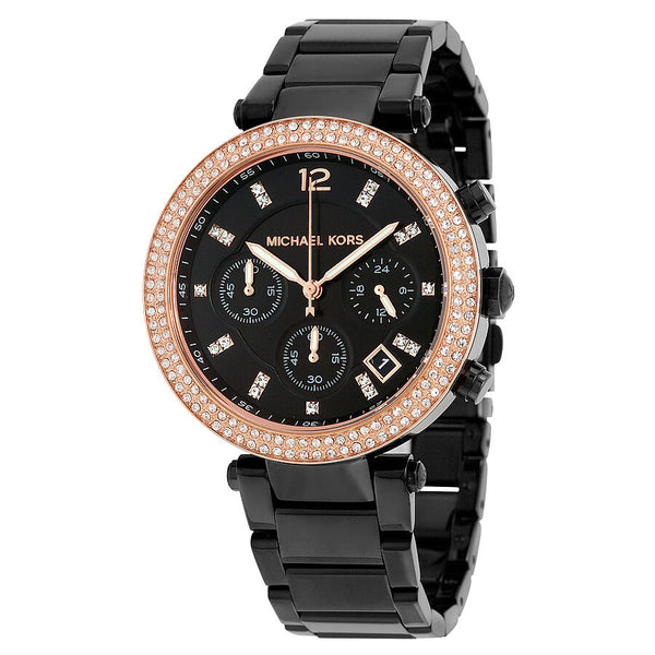 Michael Kors Parker Chronograph Black Dial Ladies Watch MK5885 - The Watches Men & CO