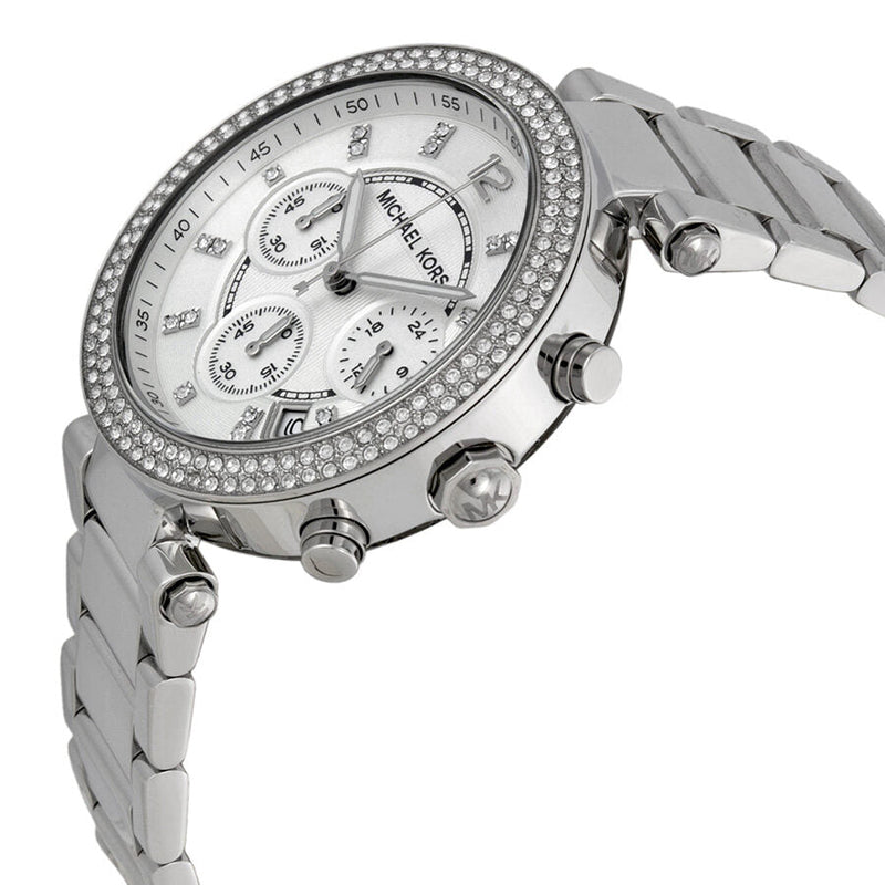 Michael Kors Parker Chronograph Silver Dial Ladies Watch #MK5353 - The Watches Men & CO #2