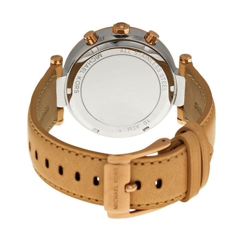Michael Kors Parker Chronograph Tan Leather Ladies Watch MK5633 - The Watches Men & CO #3