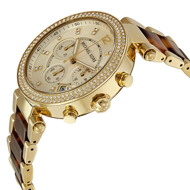 Michael Kors Parker Chronograph Gold Dial Ladies Watch #MK5688 - The Watches Men & CO #2