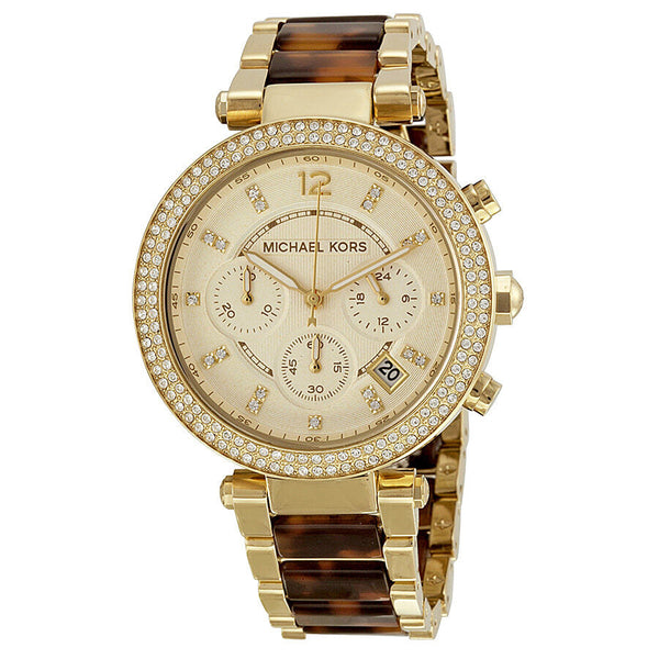 Michael Kors Parker Chronograph Gold Dial Ladies Watch #MK5688 - The Watches Men & CO