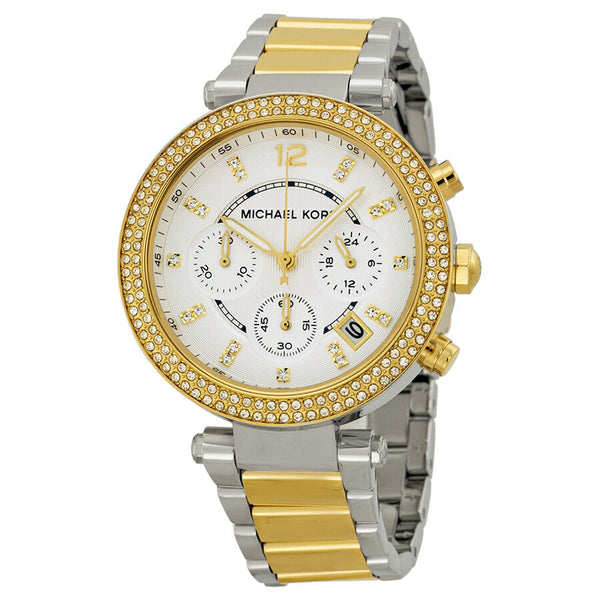 Michael Kors Parker Glitz Silver Dial Two-tone Ladies Watch #MK5626 - The Watches Men & CO