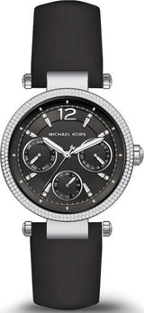 Michael Kors Laminated Black Leather Ladies Watch  MK2566 - The Watches Men & CO