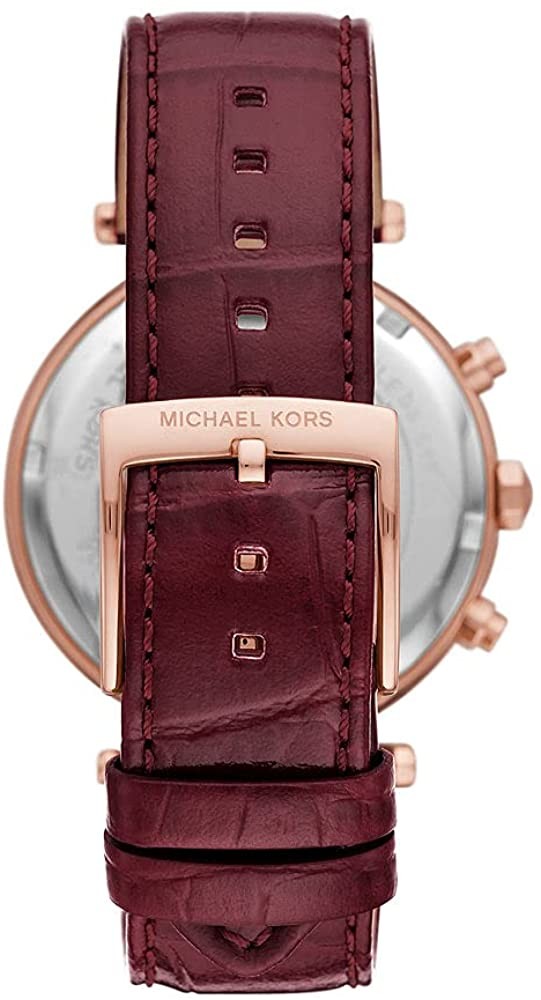 Michael Kors Parker Chronograph Quartz Crystal Red Dial Ladies Watch MK6986