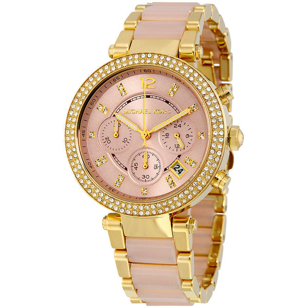 Michael Kors Parker Pink Dial Ladies Watch #MK6326 - The Watches Men & CO