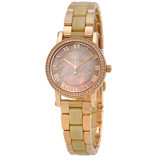 Michael Kors Petite Norie Pink Mother of Pearl Dial Ladies Watch MK3700 - The Watches Men & CO