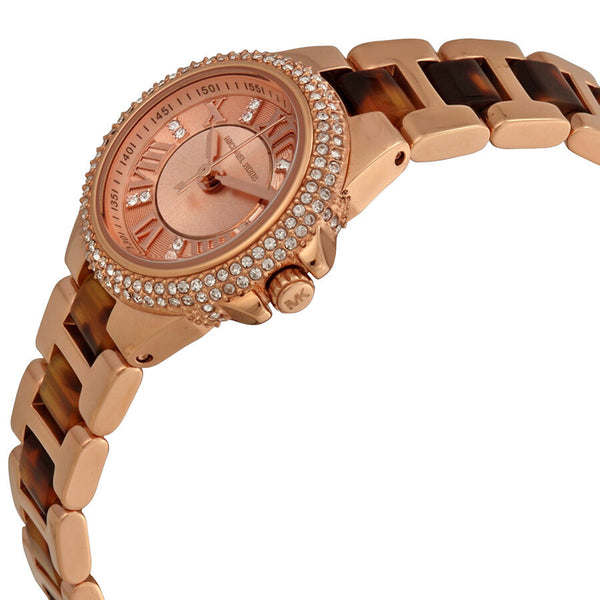 Michael Kors Pettite Camille Rose Dial Rose Gold-tone and Tortoise-shell Acetate Ladies Watch MK4289 - The Watches Men & CO #2