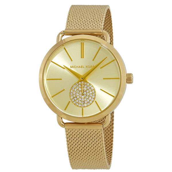 Michael Kors Porita Gold Dial Ladies Watch #MK3844 - The Watches Men & CO