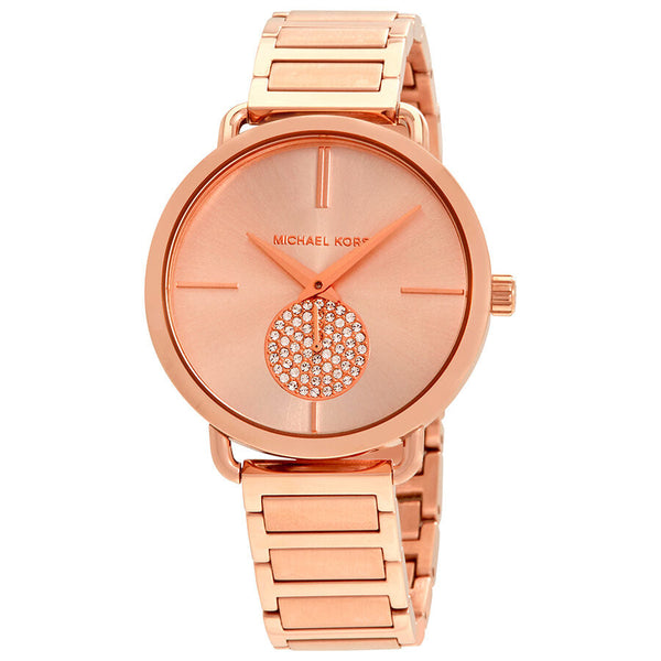 Michael Kors Portia Rose Dial Rose Gold-tone Ladies Watch #MK3640 - The Watches Men & CO