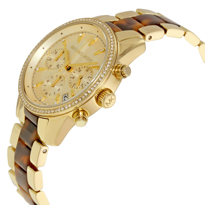 Michael Kors Ritz Chrongraph Champagne Dial Ladies Watch MK6322 - The Watches Men & CO #2