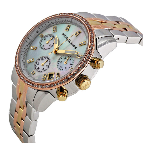 Michael Kors Ritz Chronograph Mother of Pearl Dial Ladies Watch MK5650 - The Watches Men & CO #2