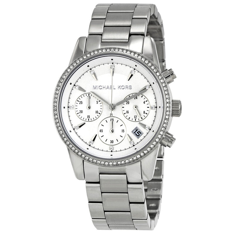 Michael Kors Ritz Chronograph White Dial Ladies Watch MK6428 - The Watches Men & CO