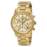 Michael Kors Ritz Chronograph Gold Dial Ladies Watch MK6356 - The Watches Men & CO