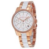 Michael Kors Ritz Quartz Chronograph White Dial Ladies Watch MK6324 - The Watches Men & CO