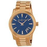 Michael Kors Runway Blue Dial Rose Gold-Tone Men's Watch MK7065 - The Watches Men & CO