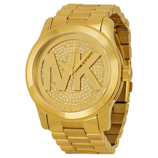Michael Kors Runway Gold Dial Crystal Ladies Watch #MK5706 - The Watches Men & CO