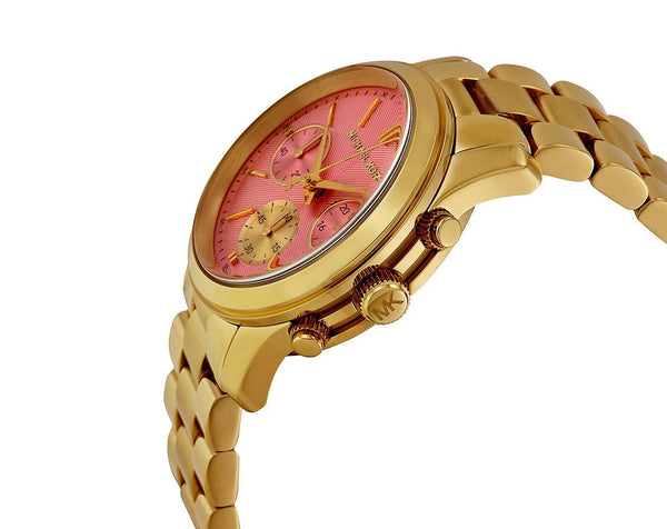 Michael Kors Runway Pink Dial Gold Women's Watch MK6161 - The Watches Men & CO #2