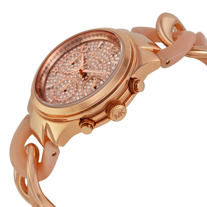 Michael Kors Runway Twist Rose Dial Rose Gold-tone Ladies Watch MK4283 - The Watches Men & CO #2