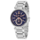 Michael Kors Sawyer Blue Dial Stainless Steel Ladies Watch MK6224 - The Watches Men & CO