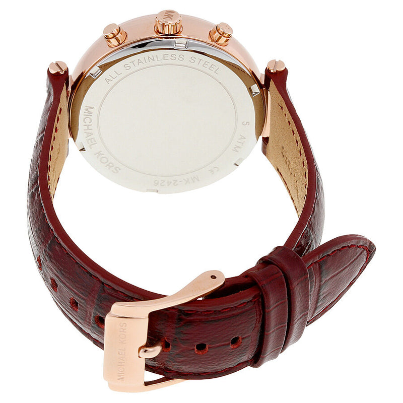 Michael Kors Sawyer Burgundy Dial Burgundy Leather Ladies Watch MK2426 - The Watches Men & CO #3