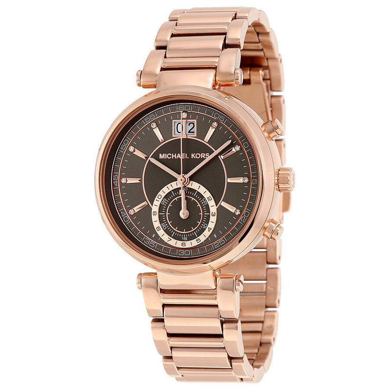 Michael Kors Sawyer Grey Dial Rose Gold-plated Ladies Watch MK6226 - The Watches Men & CO
