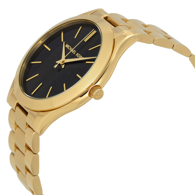 Michael Kors Slim Runway Black Dial Gold-tone Ladies Watch #MK3478 - The Watches Men & CO #2