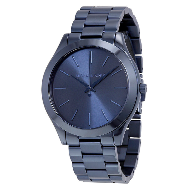 Michael Kors Slim Runway Blue Dial Blue Ion-plated Ladies Watch MK3419 - The Watches Men & CO