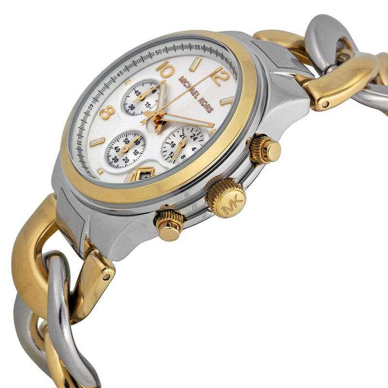 Michael Kors Twist Chain  Chronograph White Dial Ladies Watch MK3199 - The Watches Men & CO #2