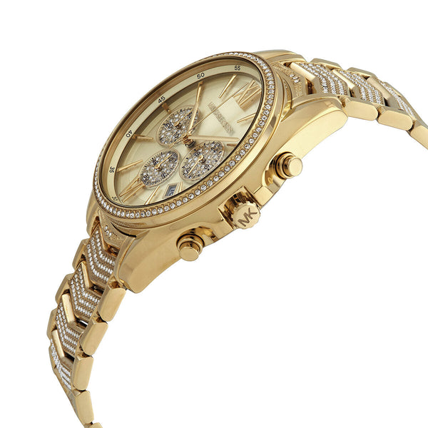 Michael Kors Whitney Chronograph Quartz Crystal Gold Dial Ladies Watch MK6729 - The Watches Men & CO #2