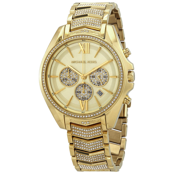 Michael Kors Whitney Chronograph Quartz Crystal Gold Dial Ladies Watch MK6729 - The Watches Men & CO