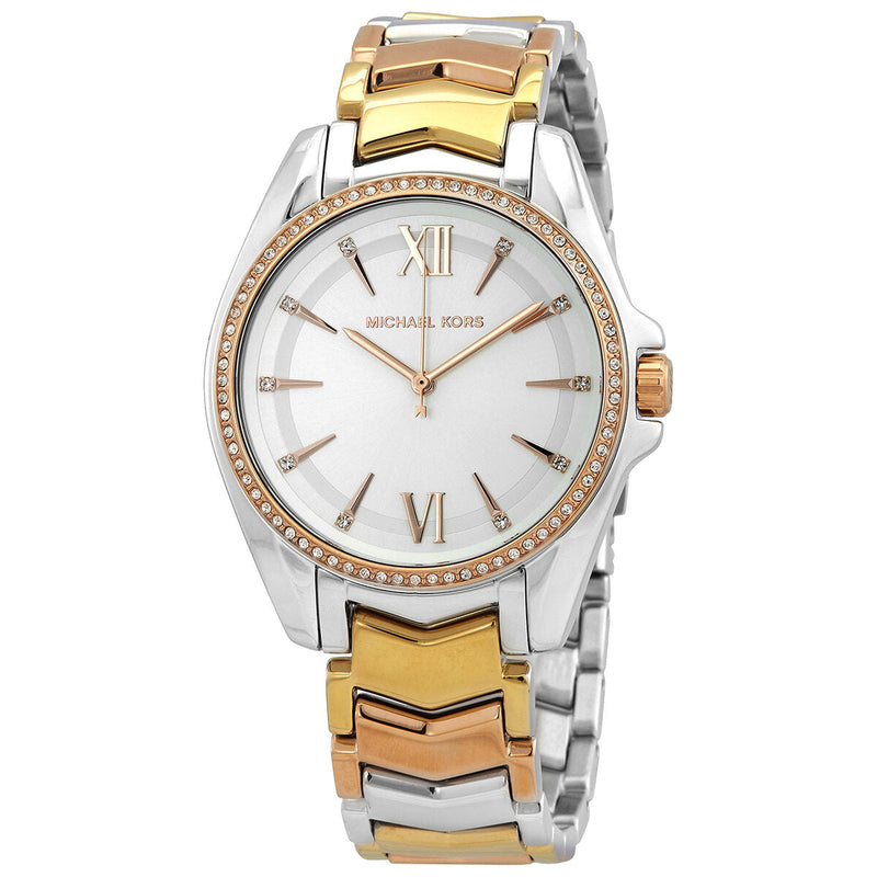 Michael Kors Whitney Crystal White Sunray Dial Ladies Watch #MK6686 - The Watches Men & CO