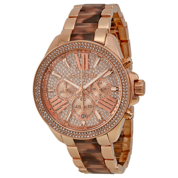 Michael kors wren crystal pave chronograph on sale ladies watch mk6096