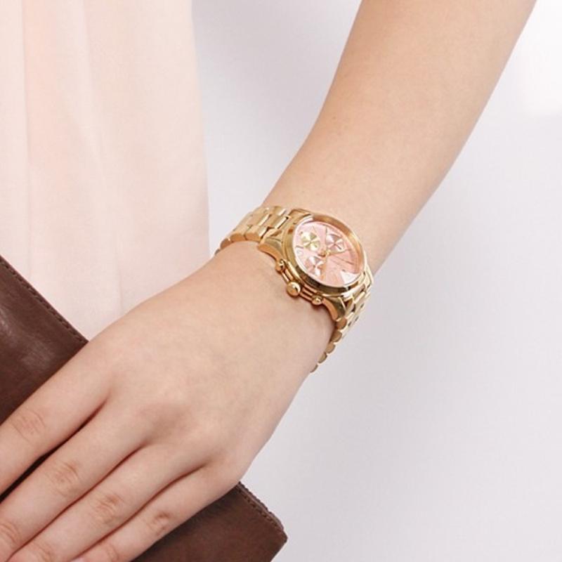 Michael Kors Runway Pink Dial Gold Women's Watch MK6161 - The Watches Men & CO #5
