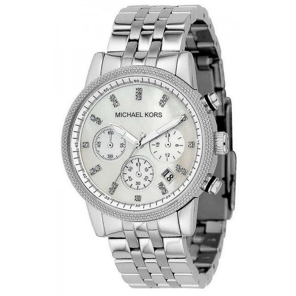 Michael Kors Jet Set Chronograph Mother of Pearl Dial Ladies Watch  MK5020 - The Watches Men & CO