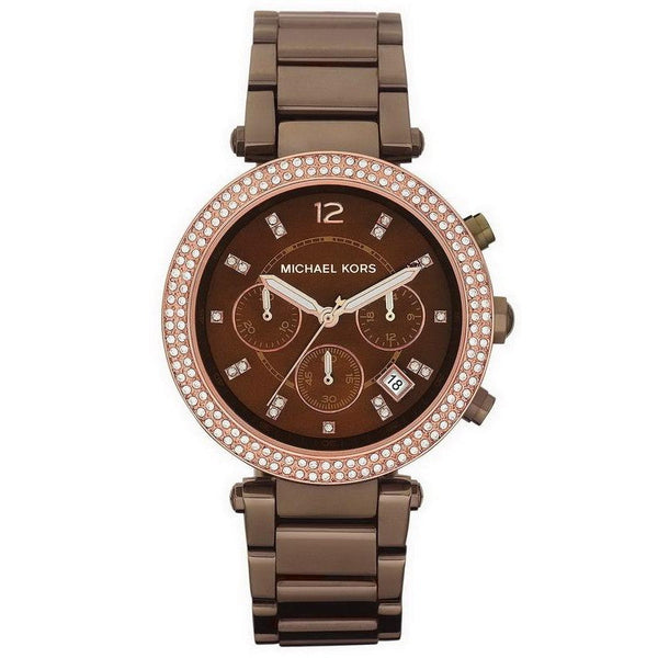 Michael Kors Parker Chronograph Chocolate Ladies Watch  MK5578 - The Watches Men & CO