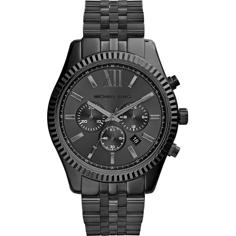 Michael Kors Lexington Gunmetal Grey Steel Chronograph Men's Watch #MK8346 - The Watches Men & CO