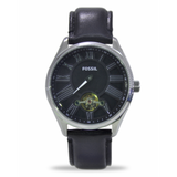 Fossil Black Dial Leather Strap Automatic Men's Watch  BQ1141 - The Watches Men & CO