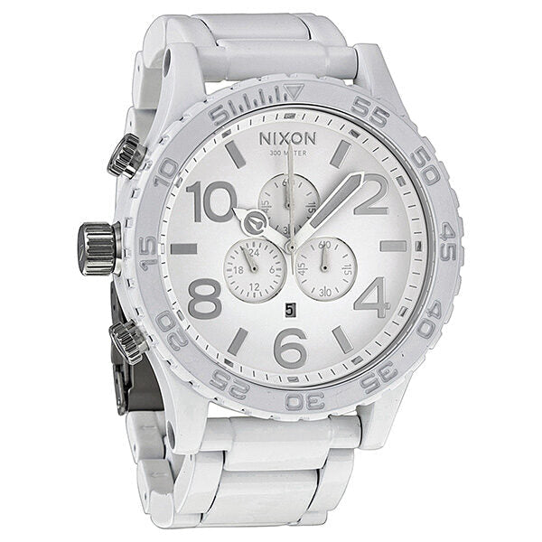 Nixon 51-30 Chronograph White Dial White PVD Men's Watch A0831255 - The Watches Men & CO
