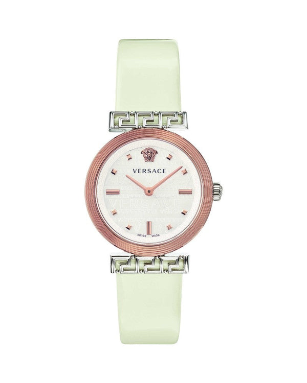 Versace Meander White Leather Strap Women's Watch  VELW00120 - The Watches Men & CO