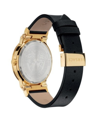 Versace Greca Gold Black Leather Women's Watch VEVH00320 - The Watches Men & CO #3
