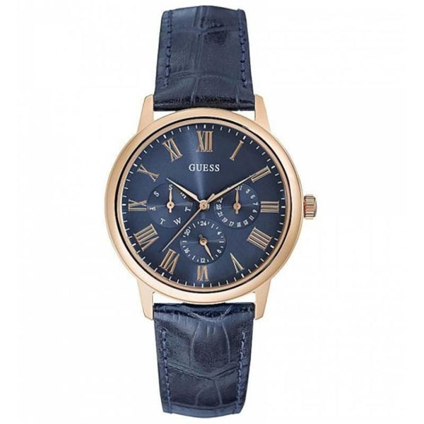 Guess Blue Dial Leather Strap Watch W0496G4 The Watches Men CO
