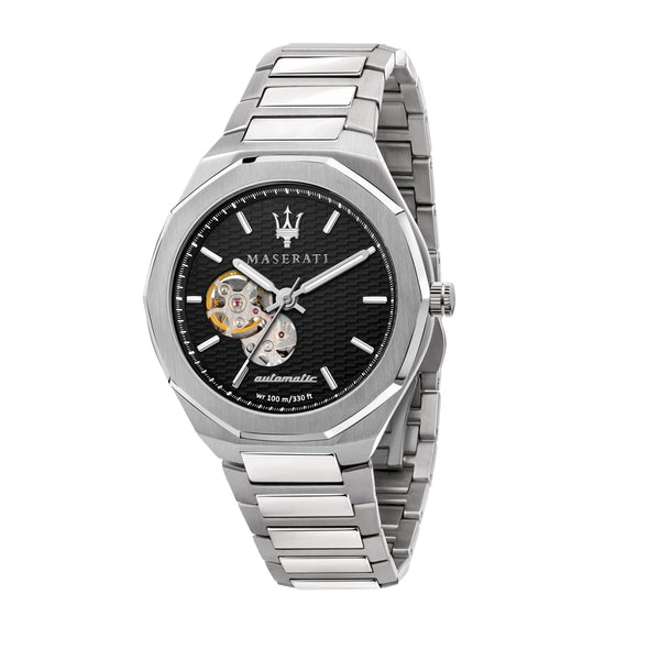 Maserati Stile Silver Automatic Black Dial Men's Watch  R8823142002 - The Watches Men & CO