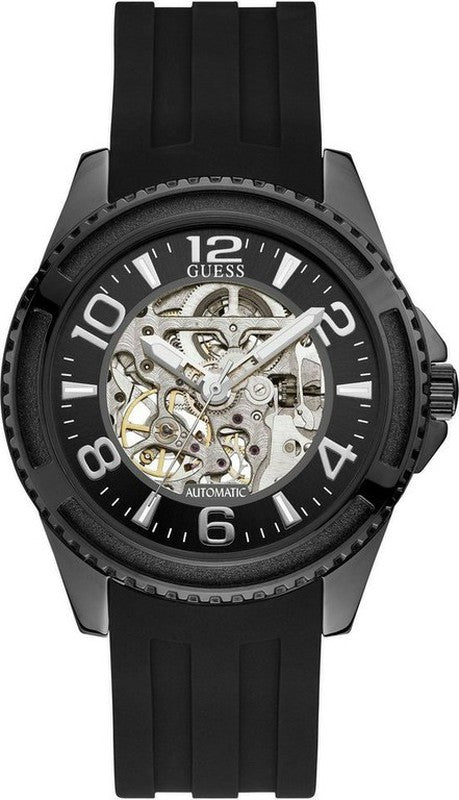 Guess Analogue Black Skeleton Dial Automatic Men's Watch W1178G2