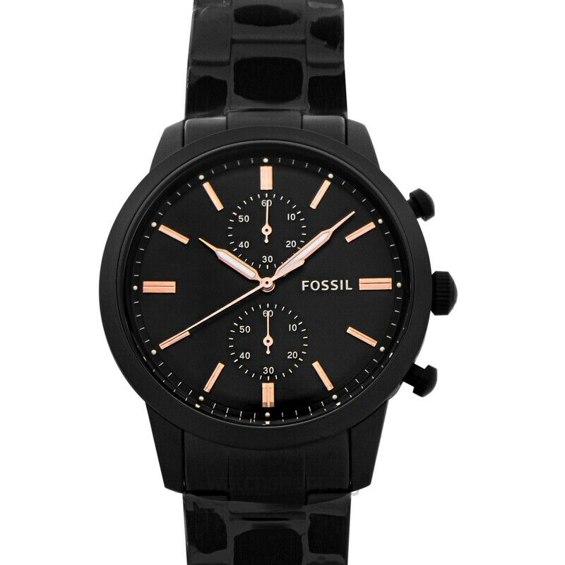 Fossil Townsman Chronograph Black Stainless Steel WatchTownsman 44 mm Chronograph Black Stainless Steel Men's Watch FS5379 - The Watches Men & CO #2