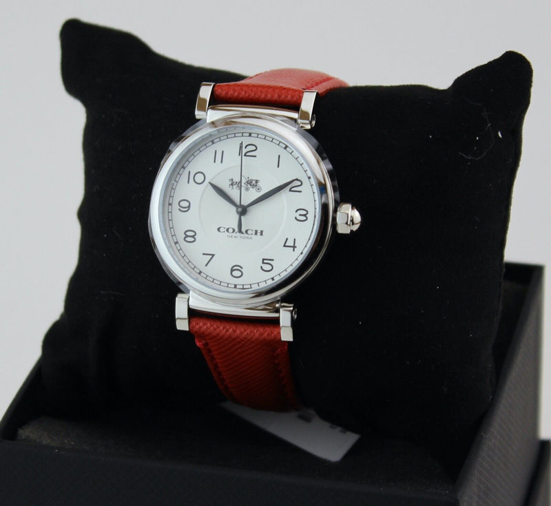 Coach Madison Red Leather Strap Women's Watch 14502407 - The Watches Men & CO #4