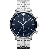 Emporio Armani Blue Dial Silver Men's Watch#AR80013 - The Watches Men & CO