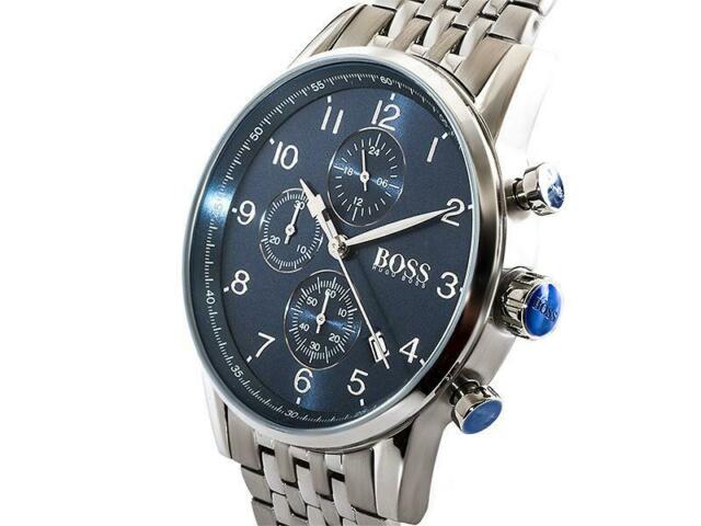Hugo Boss Mens Blue Navigator Chronograph Watch HB1513498 - The Watches Men & CO #2
